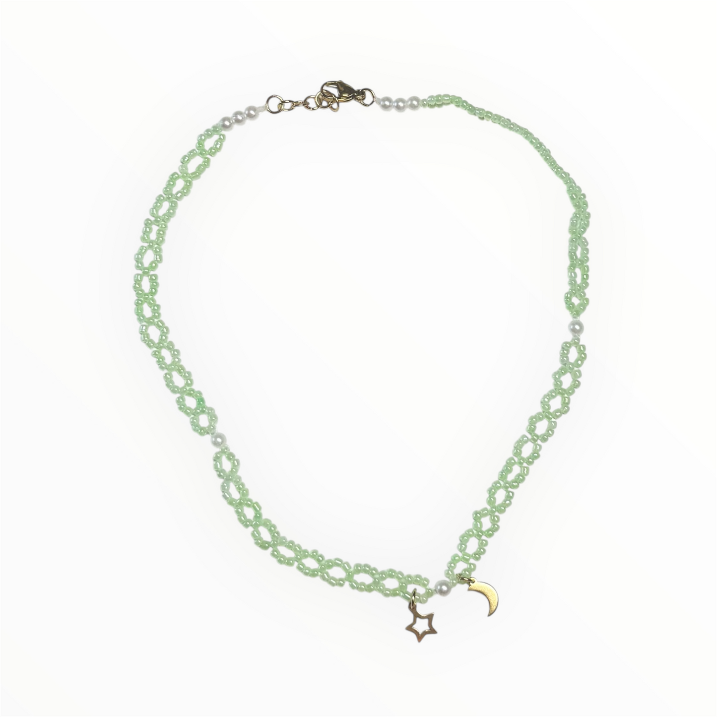 Gargantilla verde luna estrella
