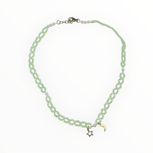Gargantilla verde luna estrella