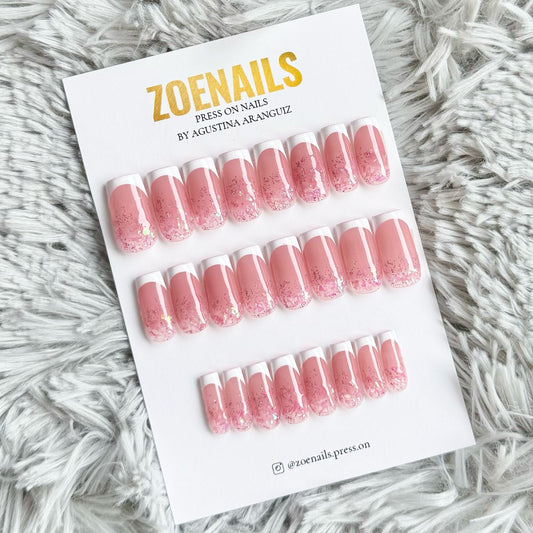 Kit de uñas Nude french - 24 uñas